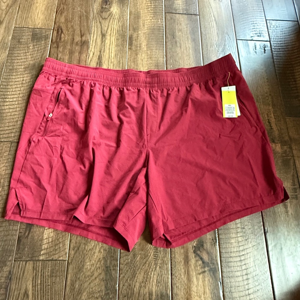 All In Motion Men 3XL Wine Red Woven Shorts 7" Inseam Quick Dry Stretch NWT